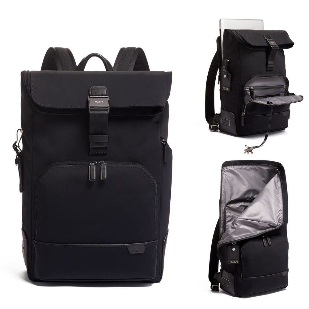 TUMI Designer Roll Top Backpack $525 Laptop Sleeve School, Business, Travel